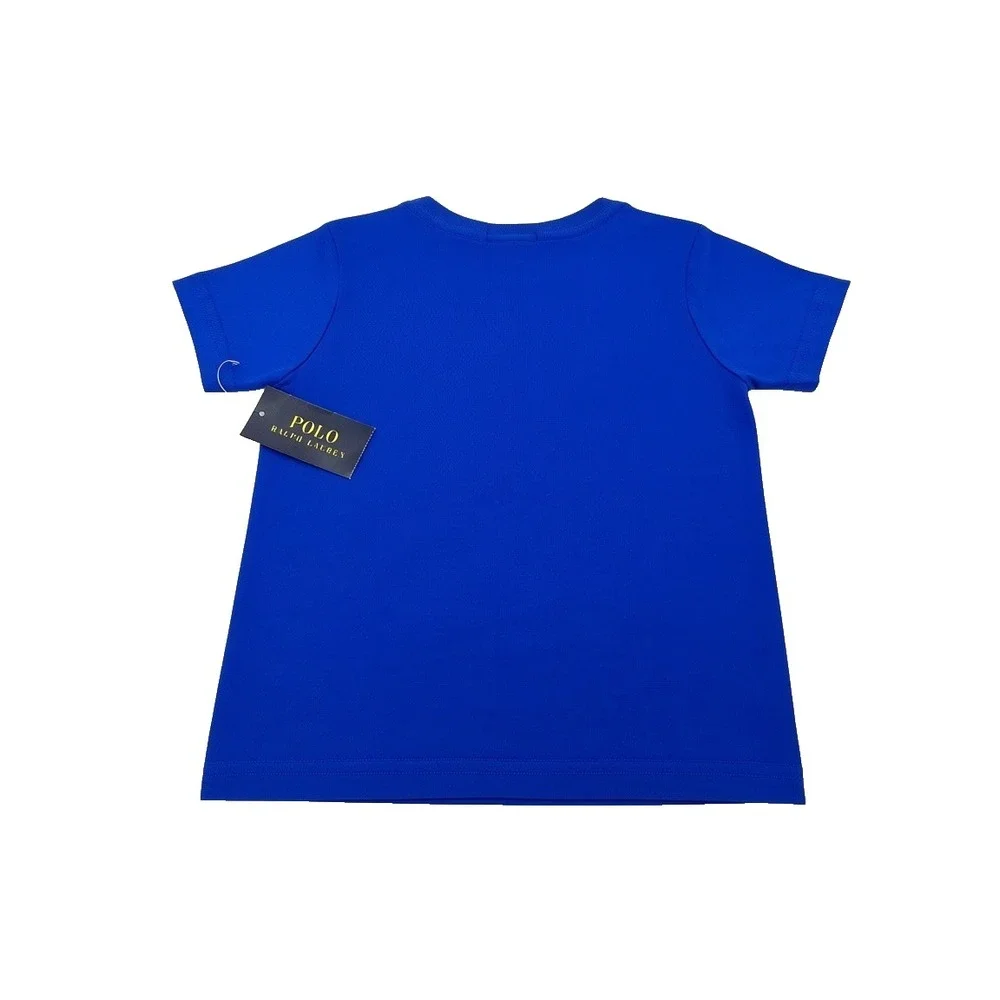 Polo Ralph Lauren Boys T-Shirt Top Blue Yellow Logo 3/3T